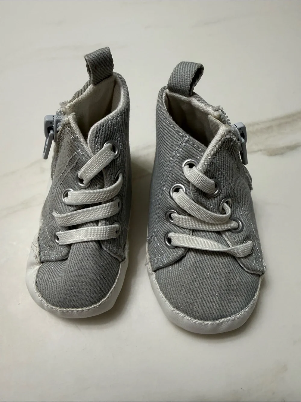 Old Navy Gray Canvas High-Top Baby Sneakers